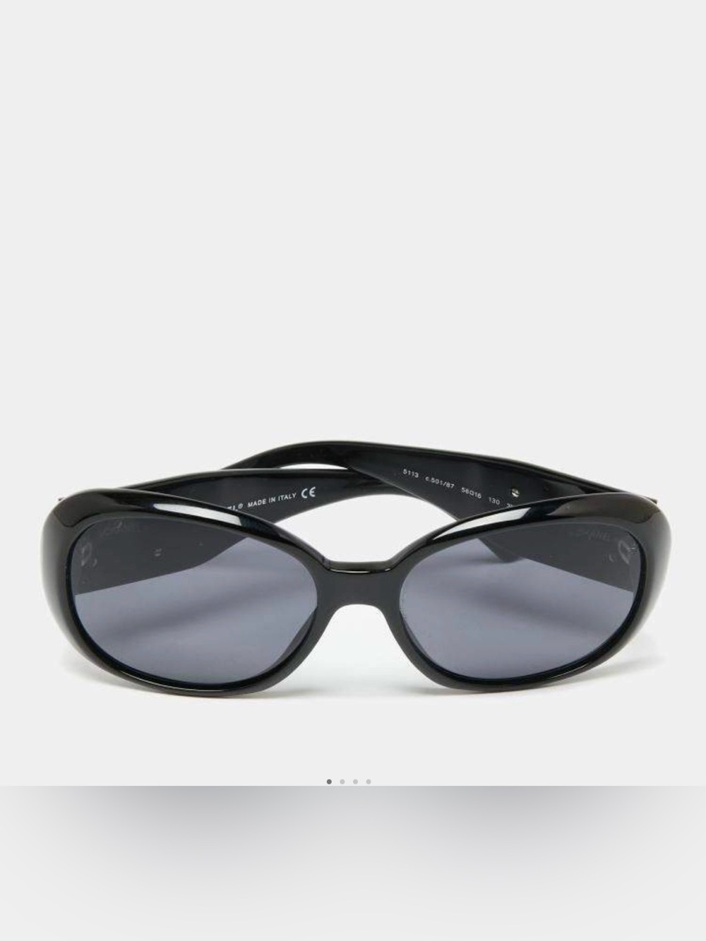 CHANEL 5113 Camellia Black Sunglasses CC Logo Floral Detail Vintage - Picture 2 of 13